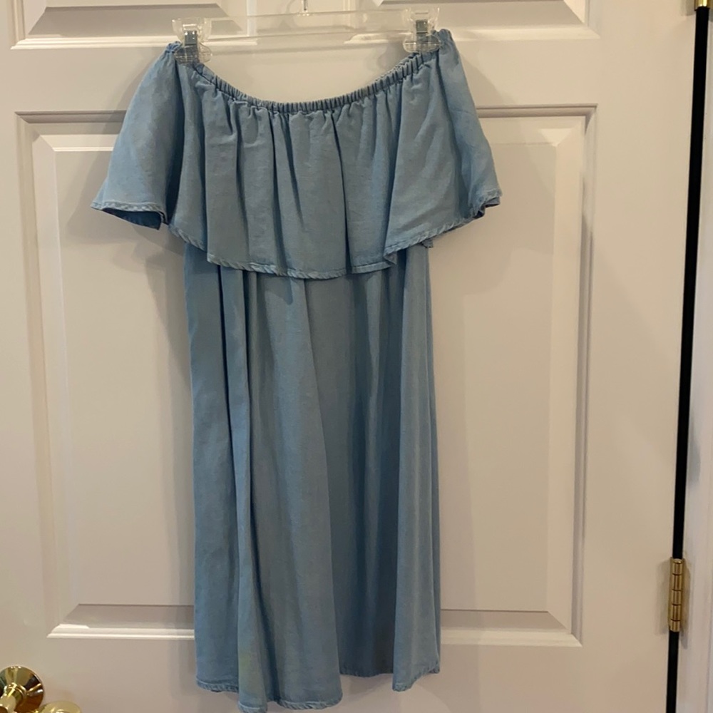 Off the shoulder denim dress